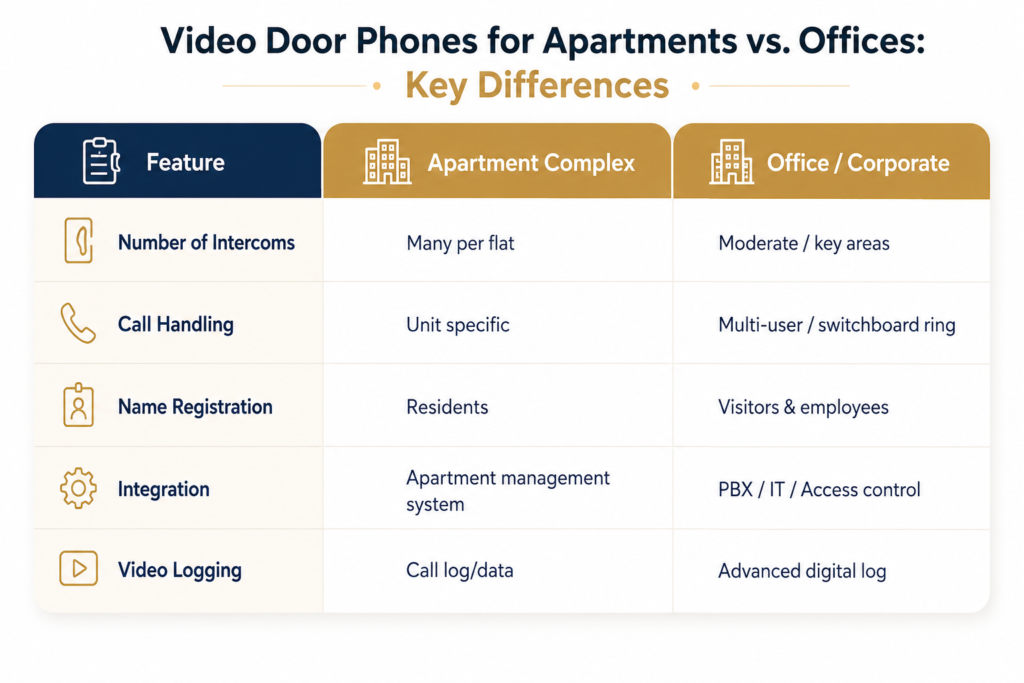 Video Door Phones for Apartments vs. Offices: Key Differences